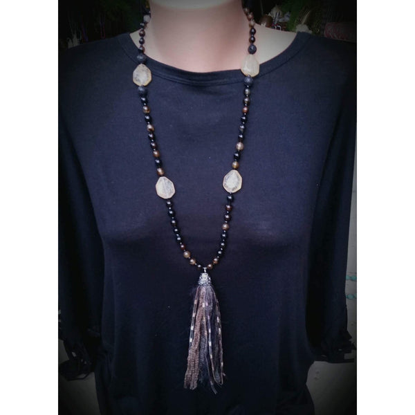 Essential oil diffuser necklace - Agate - mala