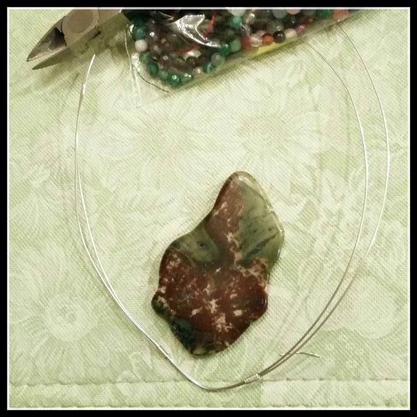 Essential oil diffuser necklace - Agate - wire wrapped