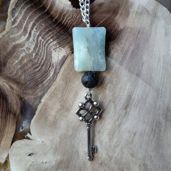 Essential oil diffuser necklace - flourite
