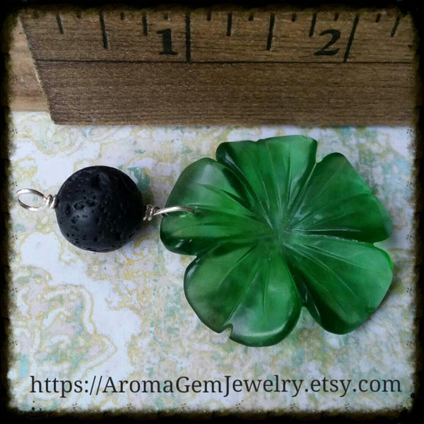 Essential oil diffuser necklace  - glass flower