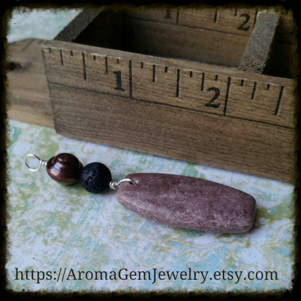 Essential oil diffuser necklace  -cultured pearl, gemstone