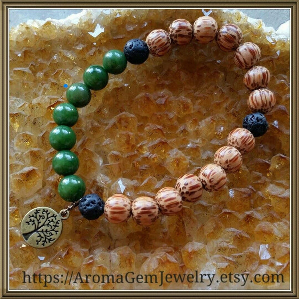 Essential oil diffuser bracelet - Malaysia Jade - Dragonfly - slide