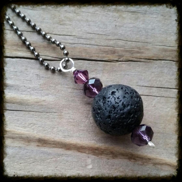 Essential oil diffuser necklace-cluster-skeleton key-heart- lock- Swarovski Crystal- antiqued silver