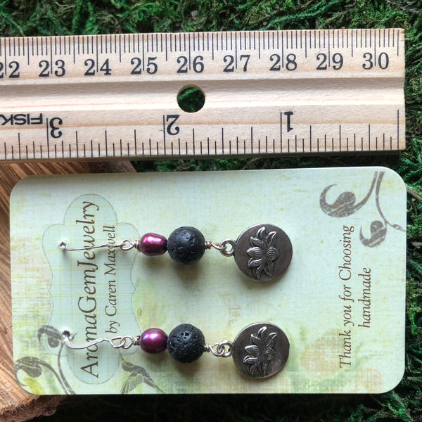 Essential oil diffuser- sterling silver -leaf & fancy jasper