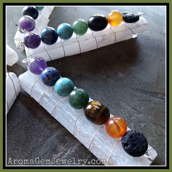 Aromatherapy Selenite wand - CHAKRA (Energy Balancing)