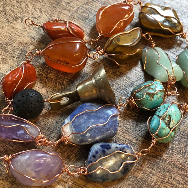 Essential oil diffuser - chakra stone suncatcher, wind chime