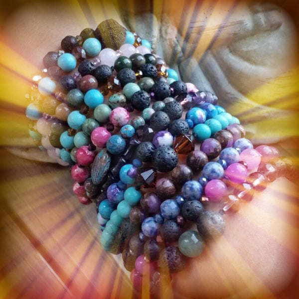Essential oil diffuser bracelet - dyed crystal