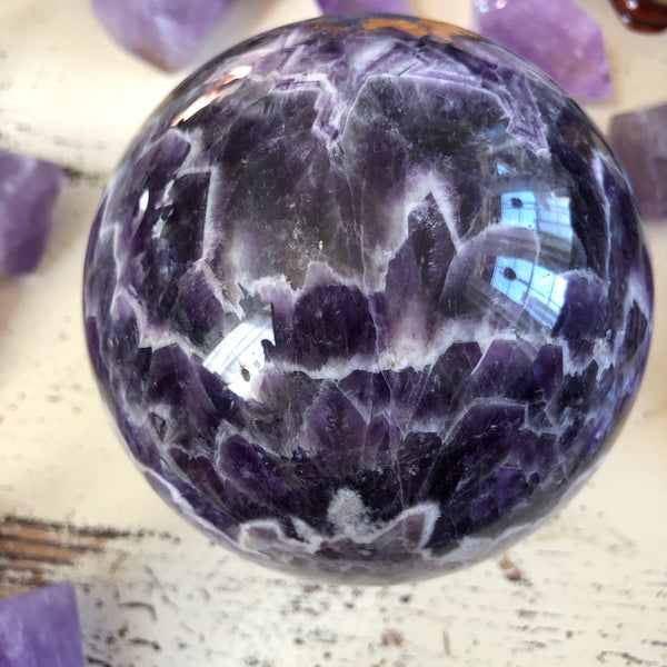 Huge Dream Amethyst Sphere-4 inches (Protection, intuition, sobriety)