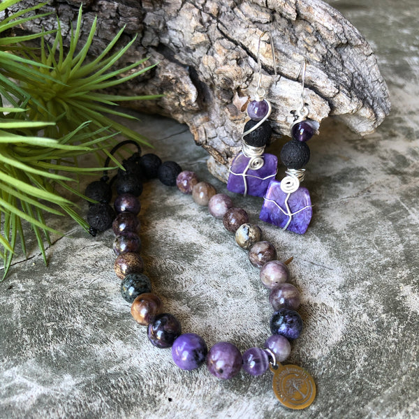 Charoite aromatherapy set