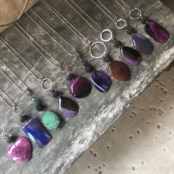 Essential oil diffuser necklace