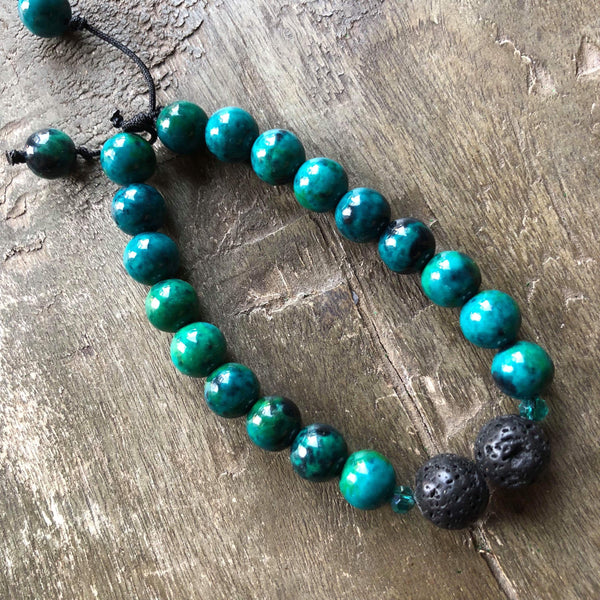 Essential oil diffuser bracelet - chrysocolla