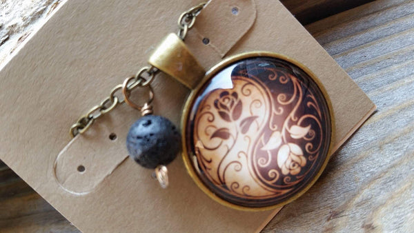 Essential oil diffuser necklace - Yin/Yang