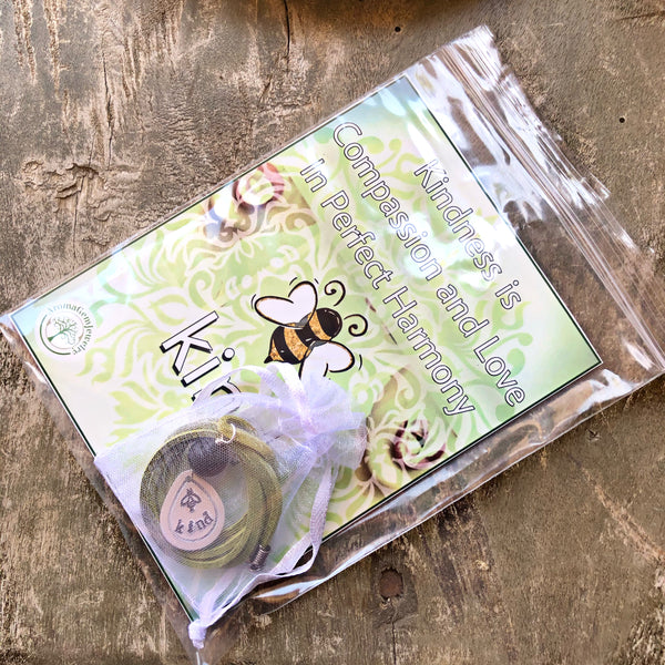 Kindness-Handstamped Aromatherapy necklace