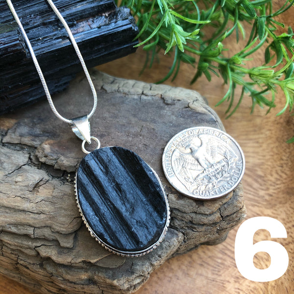Black Tourmaline pendant necklace (Protection)