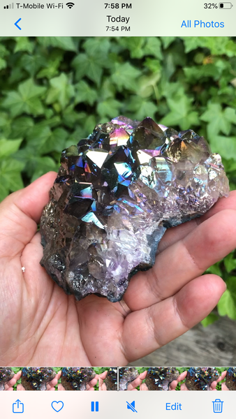 Titanium aura rainbow Amethyst (390g)
