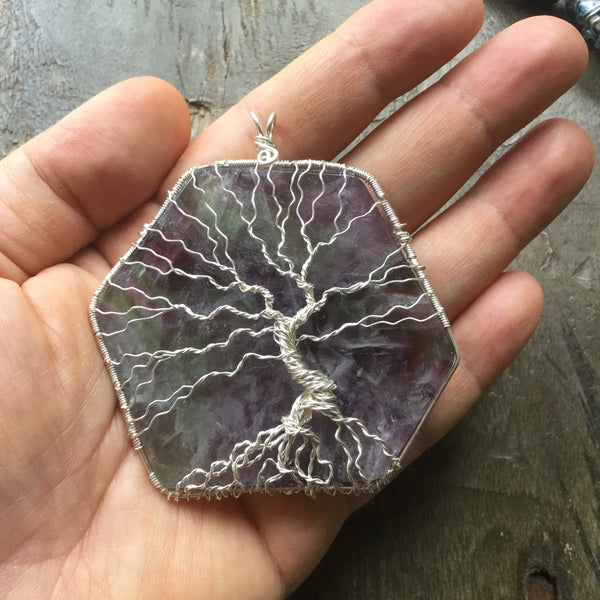 Essential oil diffuser necklace - Flourite Pendant