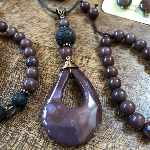 Essential oil diffuser necklace - Fancy Jasper