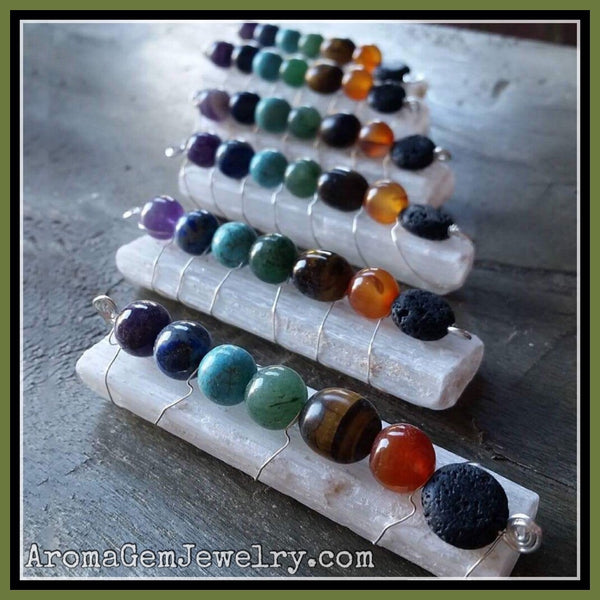 Aromatherapy Selenite wand - CHAKRA (Energy Balancing)