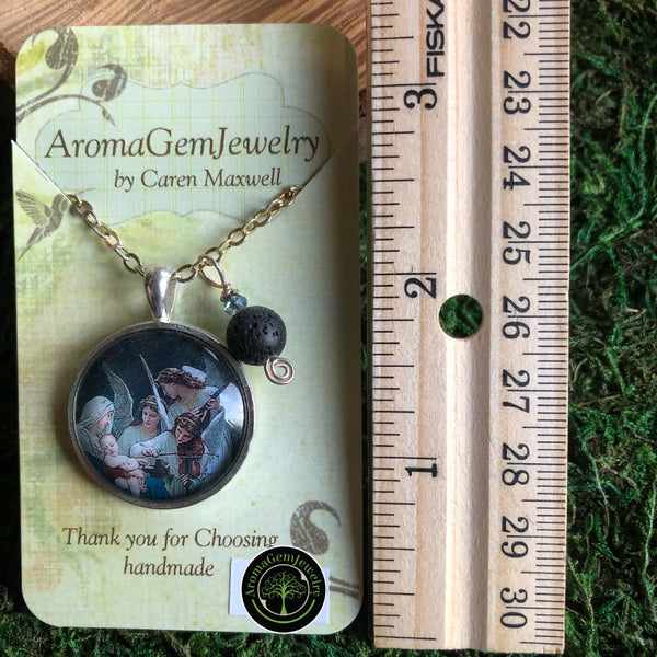 Essential oil diffuser necklace - angels