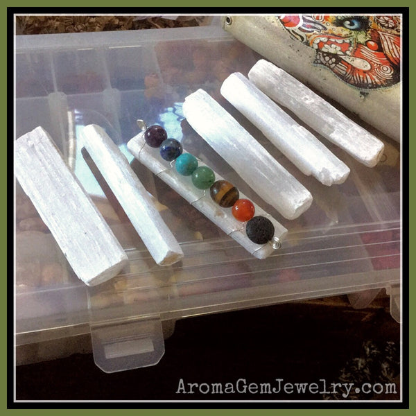 Aromatherapy Selenite wand - CHAKRA (Energy Balancing)