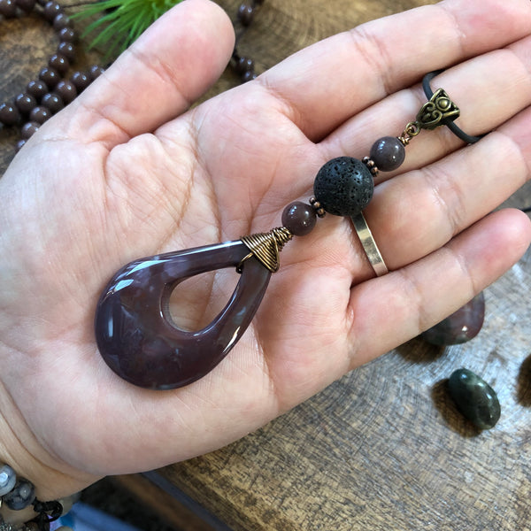 Essential oil diffuser necklace - Fancy Jasper