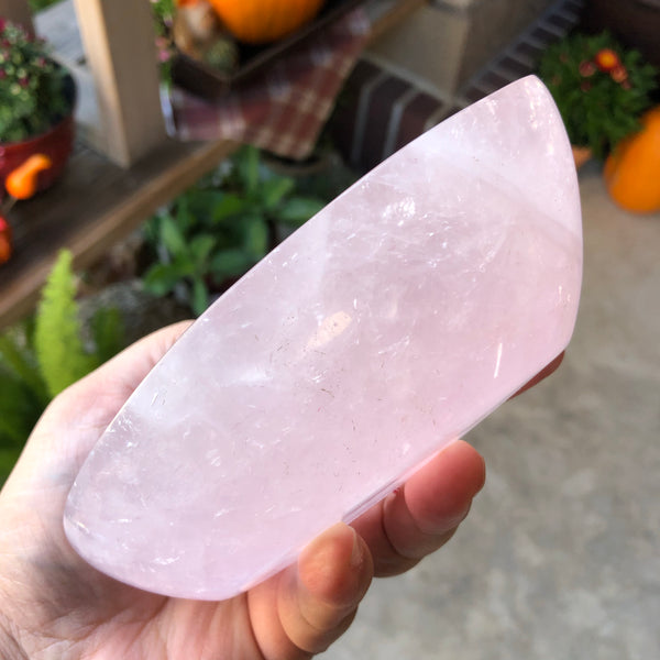 Large Rose quartz carved bowl