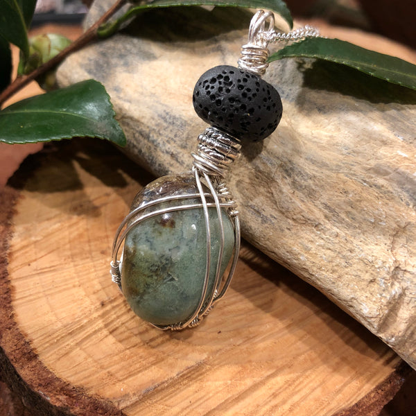 Essential oil diffuser necklace - Fancy Jasper