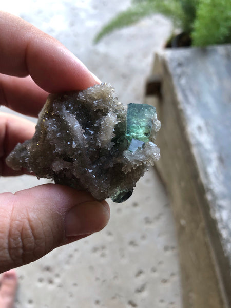 73 gram Flourite ladder in Smokey Quartz