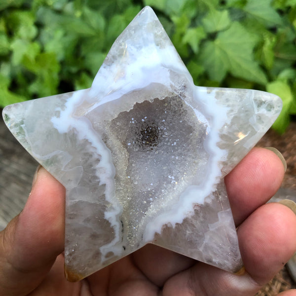 Large Druzy agate Star