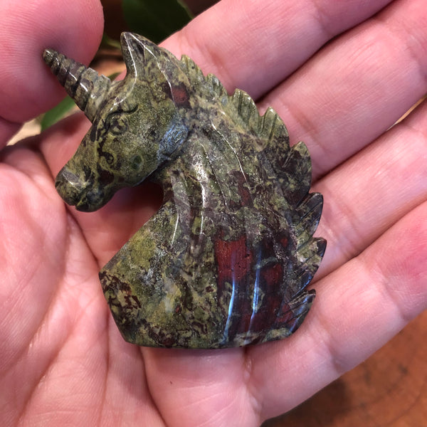 Carved Bloodstone Unicorn