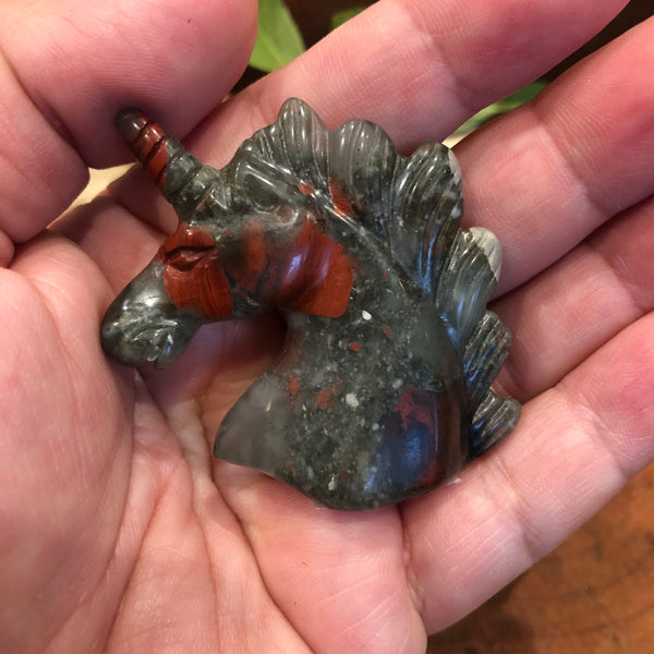 Carved Bloodstone Unicorn