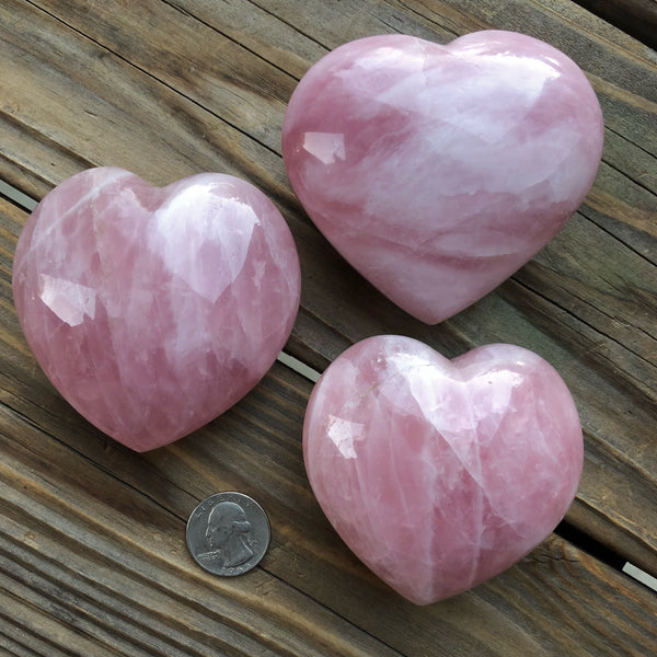 Rose quartz carved heart #2