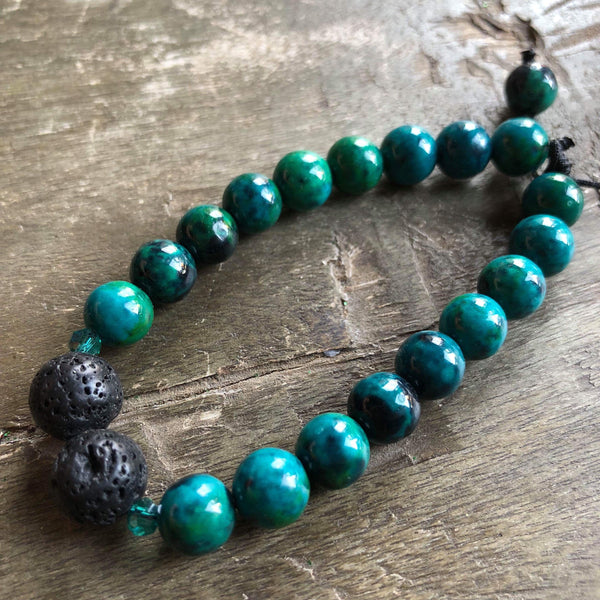Essential oil diffuser bracelet - chrysocolla