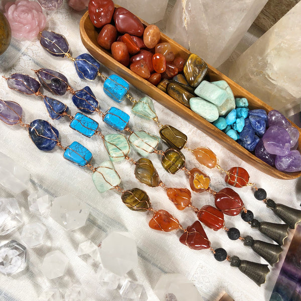 Essential oil diffuser - chakra stone suncatcher, wind chime
