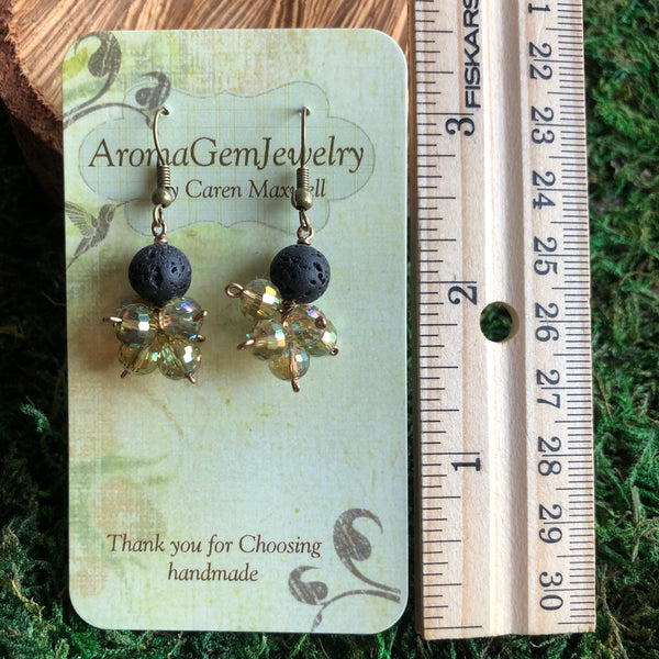 Essential oil diffuser earrings - crystal