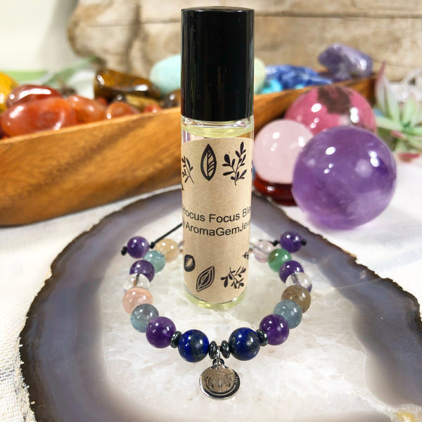 First Class U.S. shipping included. Essential oil diffuser bracelet - Attention and Focus