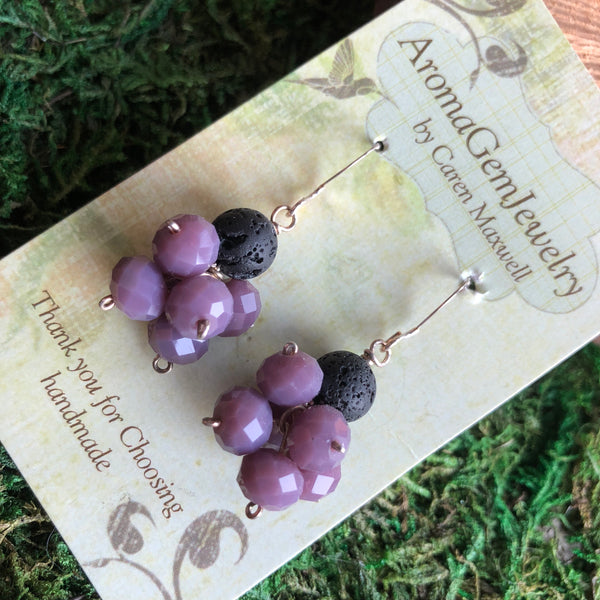 Essential oil diffuser earrings - crystal