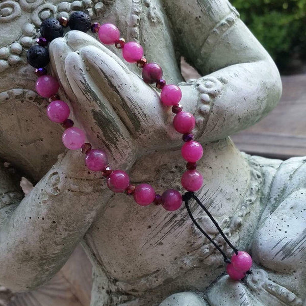 Essential oil diffuser bracelet - dyed crystal