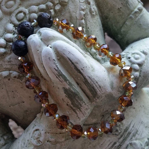 Essential oil diffuser bracelet - amber glass