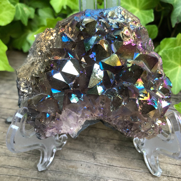 Titanium aura rainbow Amethyst (390g)