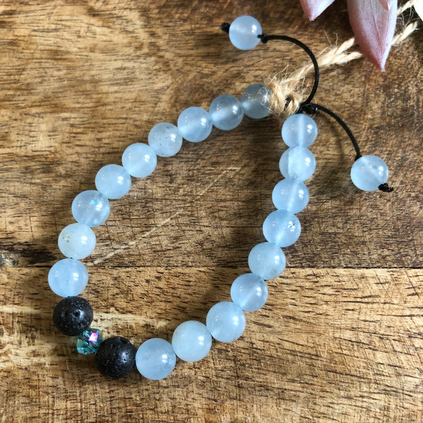 Essential oil diffuser bracelet - Aqua Quartz