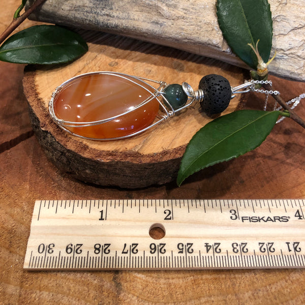 Essential oil diffuser necklace - handmade t