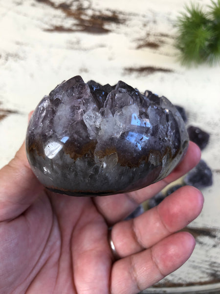 Large Amethyst Polished edge geode heart