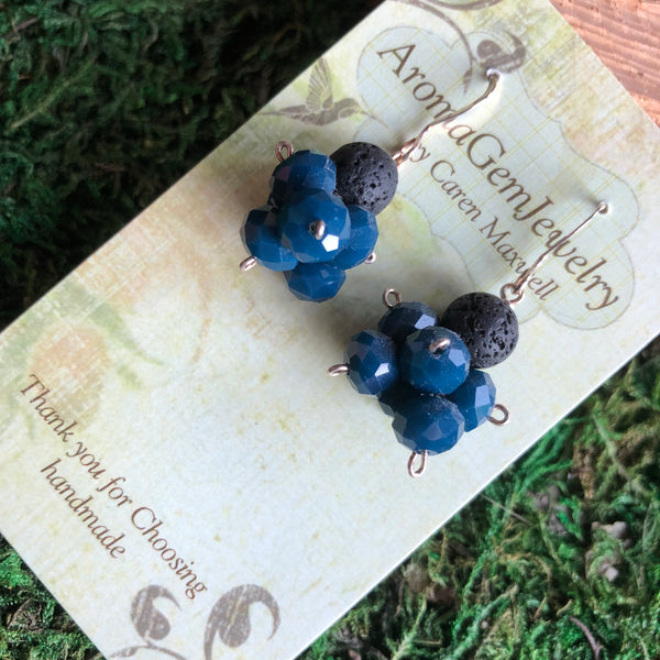 Essential oil diffuser earrings - crystal