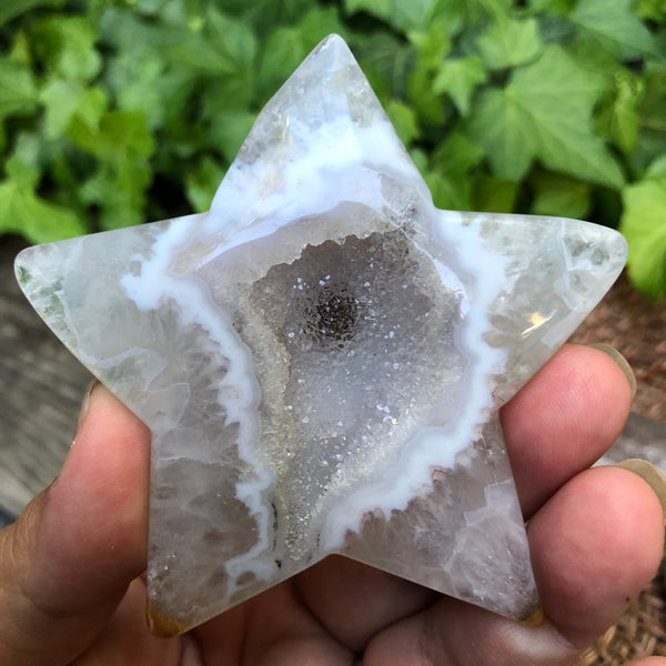 Large Druzy agate Star