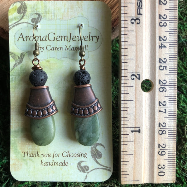 Essential oil diffuser earrings -serpentine