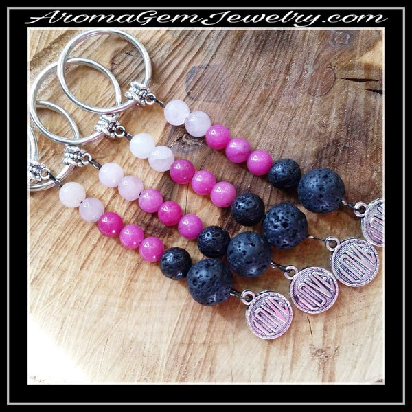 Essential oil diffuser keychain - Rose Quartz, love