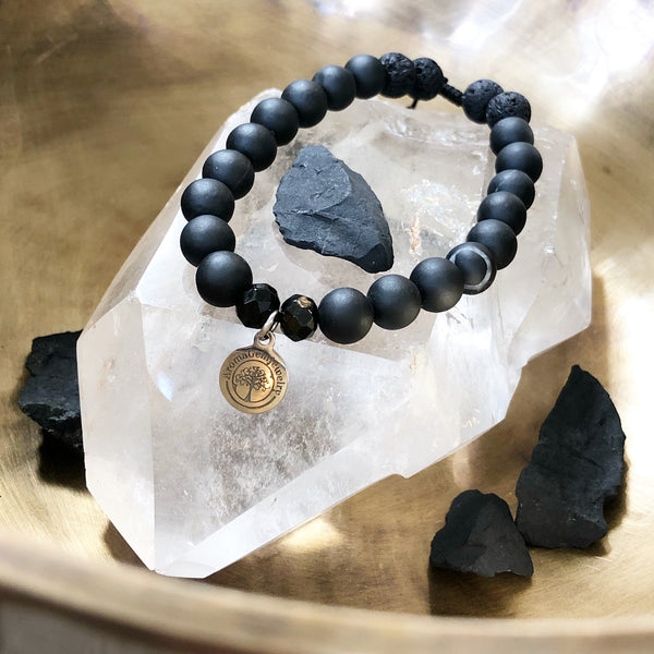 Essential Oil Diffuser Bracelet- Shungite (Protection, Grounding)