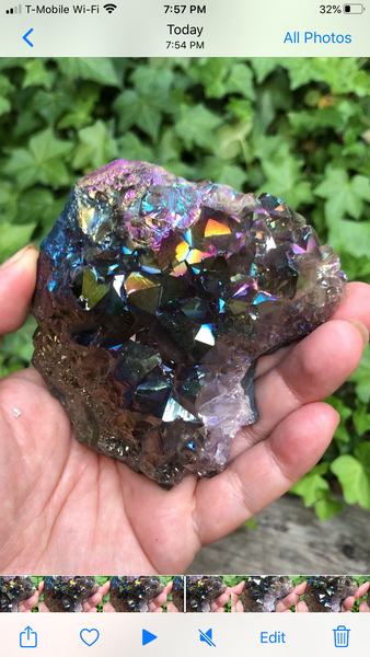 Titanium aura rainbow Amethyst (390g)