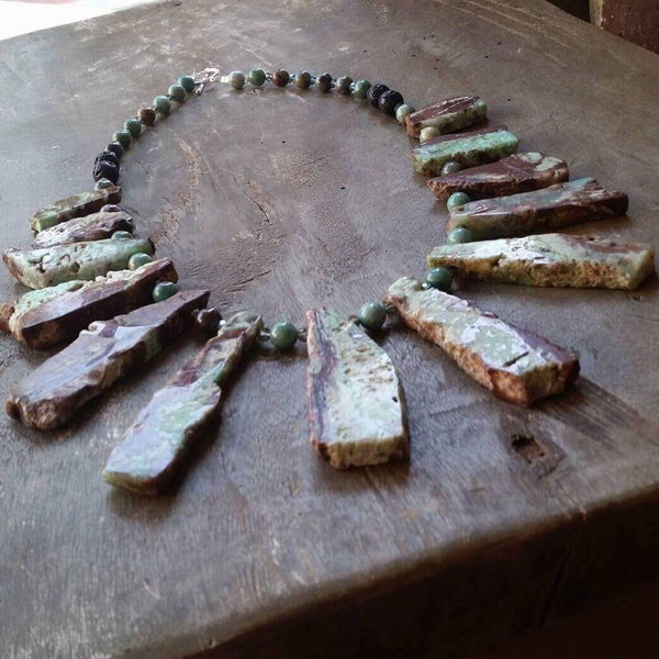 Essential oil diffuser necklace - chrysocolla